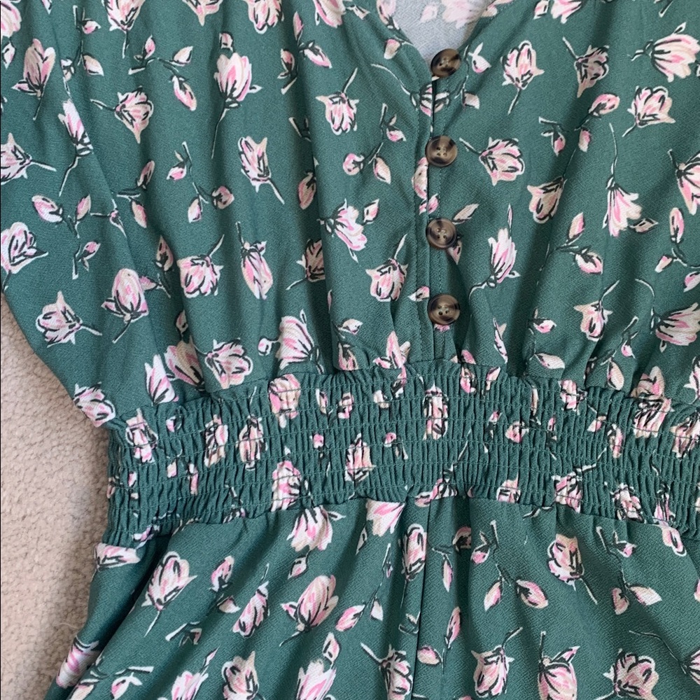 NWOT Ardene Green Floral Romper | Size S - Picture 3 of 5